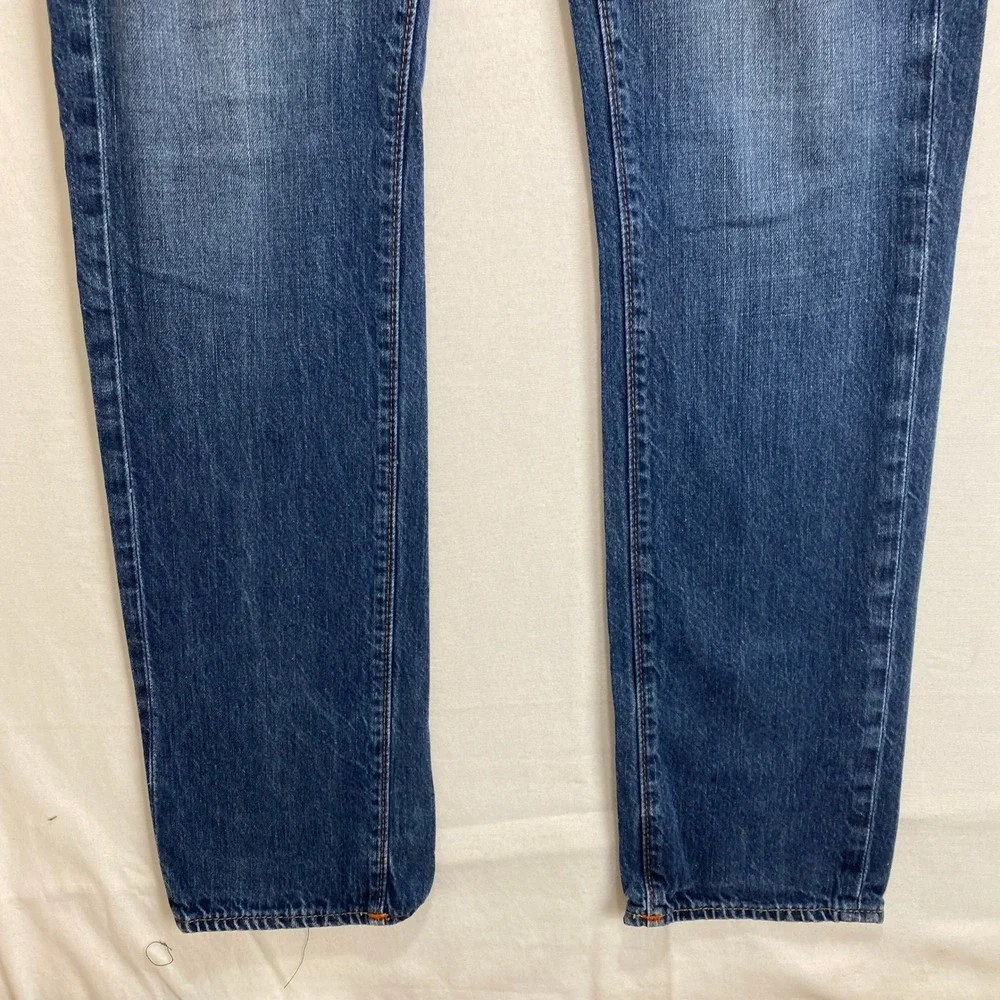 Y2K True Religion Section Slim Jeans Mens 31X32 Blue Denim Horseshoe Flap